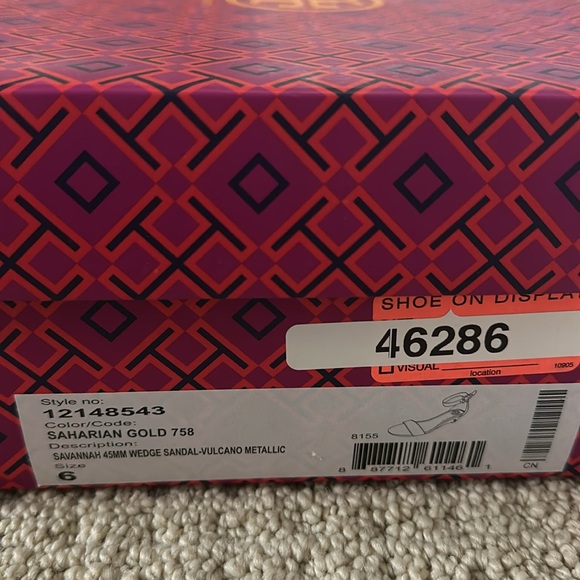 euc tory burch savannah wedge sandal - Picture 11 of 12